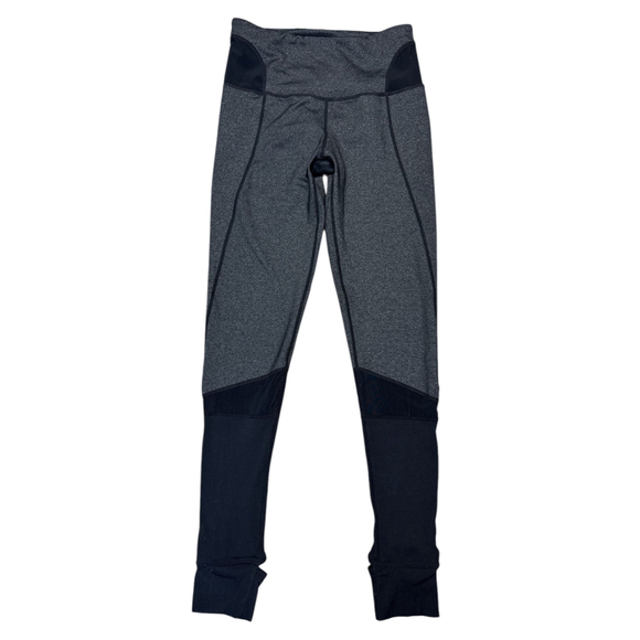 lululemon athletica Tops - 64. LULULEMON High Rise Waist Leggings Black Gray Size 8 Over Heel Mesh Knit